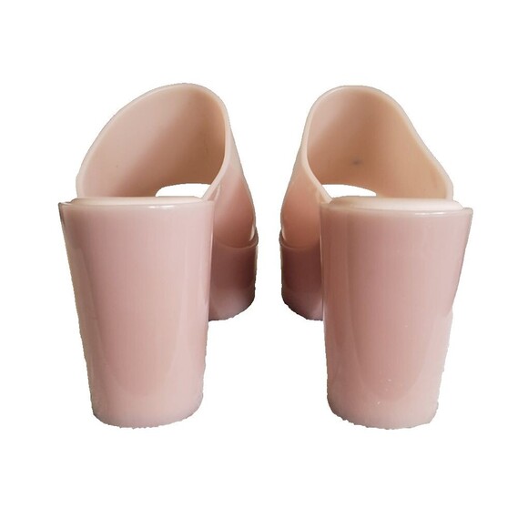 Women's Size 9 Melissa Jelly Mule High Heel Open Toe Sandals Beige - Picture 7 of 11